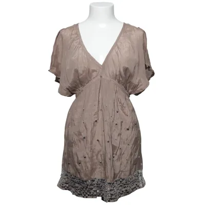 Klänning (Brun, Silverfärgad) från Saint Tropez Bomull, Polyester