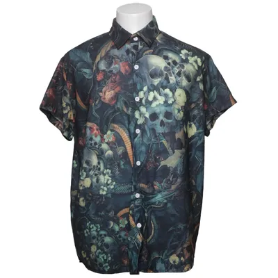 Kortärmad skjorta (Svart, Flerfärgad) Polyester