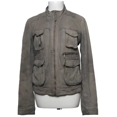Leather jacket (Gray) from MDK Cotton, Leather, Polyester