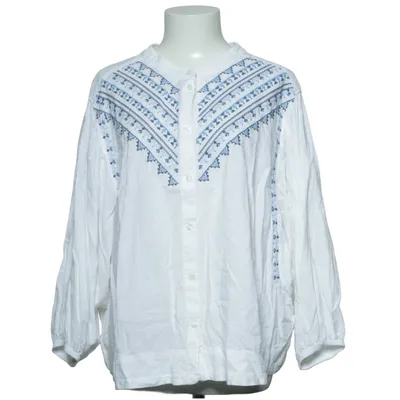 Blouse (Wit, Blauw) van L.O.G.G by H&M Katoen, Viscose, Elastaan
