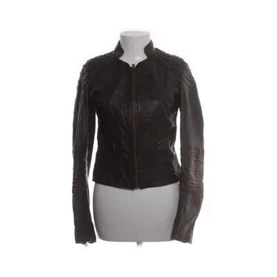 Läderjacka (Brun) från Mango Suit Polyester, Skinn