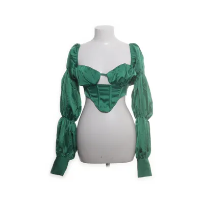 Crop top (Groen) van PrettyLittleThing Elastaan, Polyester