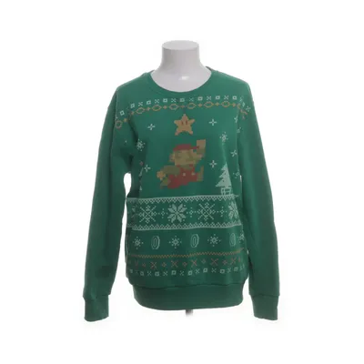 Collegetröja (Grön, Vit) från Super Mario Bomull, Polyester