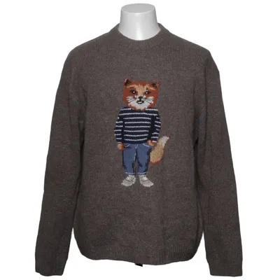 Pull-over (Marron) de Maison Kitsuné Mohair, Polyamide, Laine