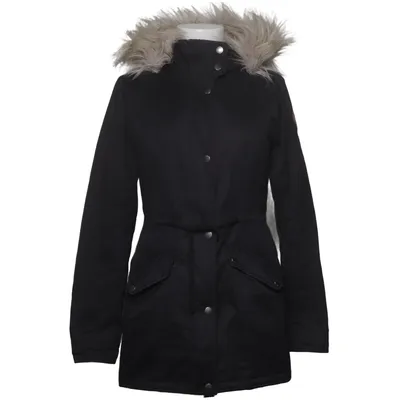 Parka (Noir) de Hollister California Coton, Fausse fourrure, Polyamide, Polyester
