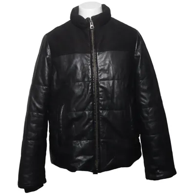 Läderjacka (Svart) från H&M Edition Skinn, Mocka, Viskos