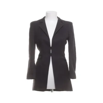Blazer (Schwarz) von Schumacher Acetat, Baumwolle, Leder, Viskose