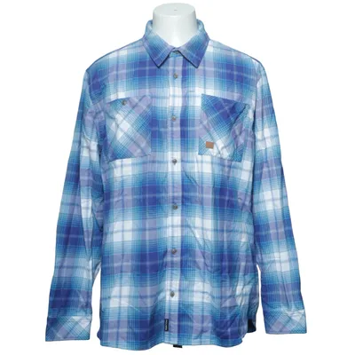 Flannel skjorte (Blå, Hvid) fra Polaris Bomuld, Polyester