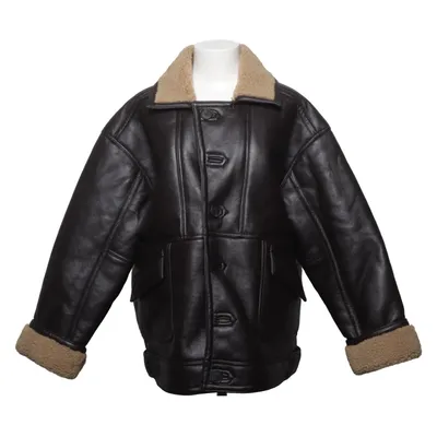 Shearling jas (Bruin, Beige) van Topshop Tall Imitatiebont, Polyester, Polyurethaan