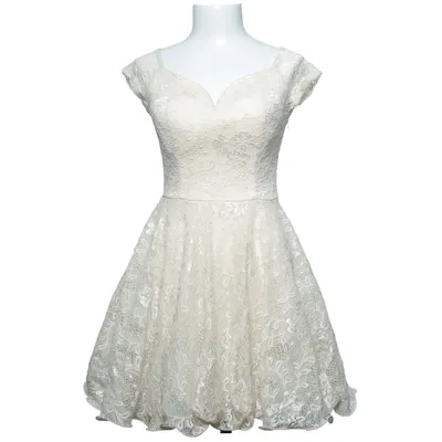 Jurk (Beige) van Chi Chi London Elastaan, Polyamide