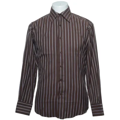 Skjorte (Brun, Hvid) fra Finesmekker Bomuld, Polyester