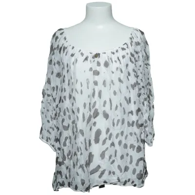 Blouse (White, Gray) from Fame Cotton, Elastane, Silk, Viscose