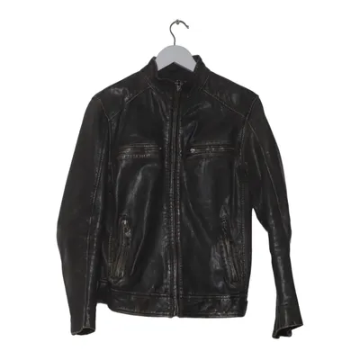 Leren jack (Zwart) van Saki Katoen, Leer, Polyester