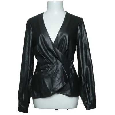 Wrap blouse (Black) from Chiara Forthi Exclusive Polyester, Polyurethane