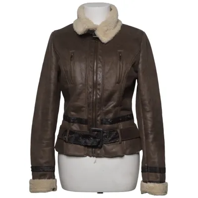 Shearlingjakke (Grå, Beige) fra Jane Norman Polyester, Polyurethan