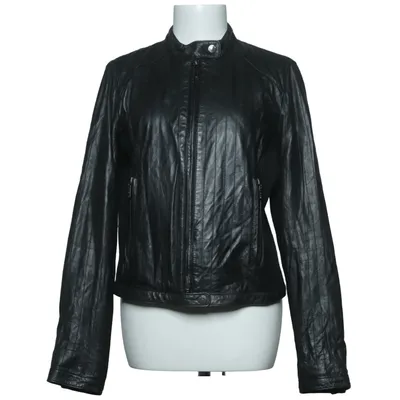 Läderjacka (Svart) från SAND Skinn, Polyester