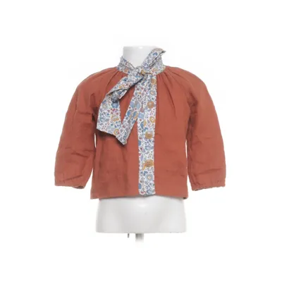 Pussy bow blouse (Brown, Multicolored) from Kalinka Cotton, Linen