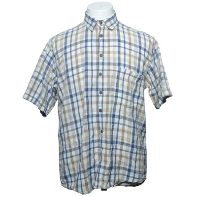Short sleeve shirt (White, Blue, Brown) from Request