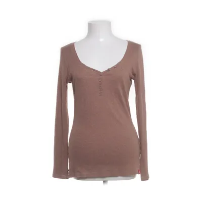 Henley shirt (Bruin) van EDC by ESPRIT Katoen, Elastaan