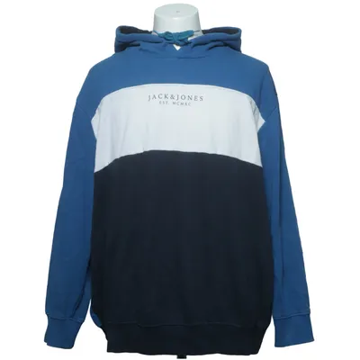 Capuchon sweater (Blauw, Wit) van Jack & Jones Katoen, Polyester