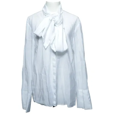 Strikblouse (Wit) van H&M Edition Lyocell, Polyester