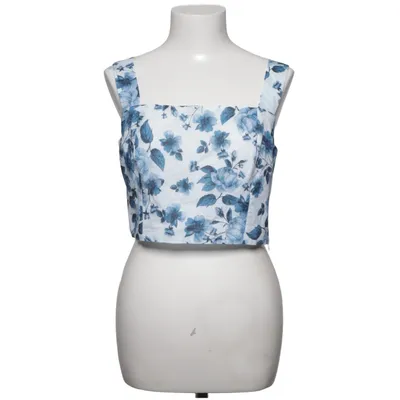 Crop top (Hvid, Blå) fra Dobber Bomuld