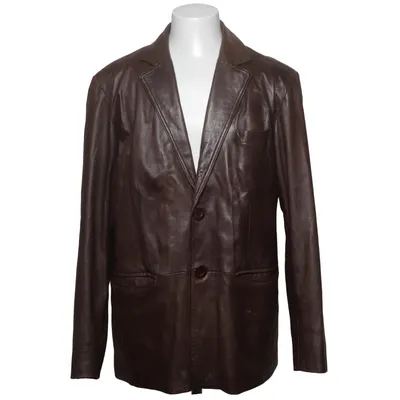 Läderjacka (Brun) från Saki Collection Skinn, Polyester