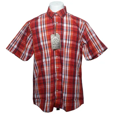 Short sleeve shirt (Red, Blue, White) from Jacks Denim Co Cotton, Polyester