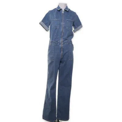 Hängselbyxor (Blå) från Mango Denim Bomull, Elastan