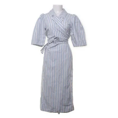 Wrap dress (White, Blue) from Ganni Organic cotton