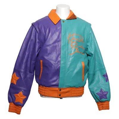 Collegejakke (Lilla, Grøn, Orange) fra Karl Kani Læder, Polyester