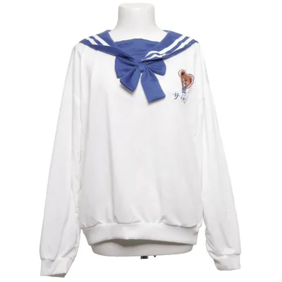 Matrozen shirt (Wit, Blauw) van Kawaii-Story Polyester