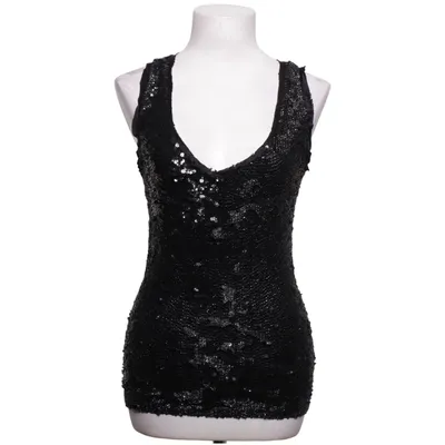 Tank Top (Black, Silver) from Ambre Babzoe Elastane, Silk, Viscose