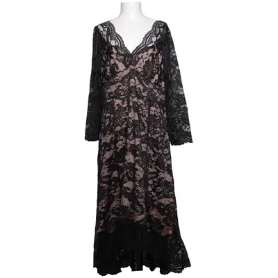 Klänning (Svart, Beige) från Shein Curve Elastan, Polyamid