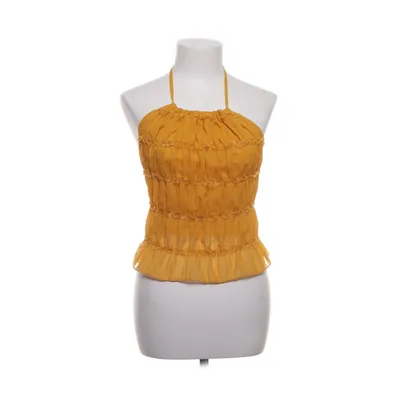 Halternecktopp (Gul) Polyester, Viskos