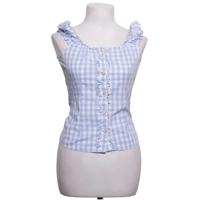 Dirndl blouse (Blue, White) from Almsach Cotton