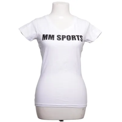 T-shirt (Wit) van MM Sports Katoen, Elastaan