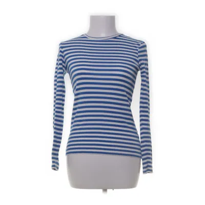 Långärmad t-shirt (Blå, Vit) från Pieces Bomull, Elastan