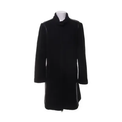 Coat (Black) from Junge Danmark Viscose, Wool, Polyester, Faux leather, Polyurethane