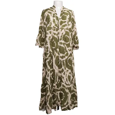 Maxi dress (Green, Beige) Viscose