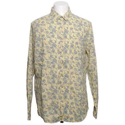 Shirt (Geel, Blauw) van Dressmann Katoen, Linnen