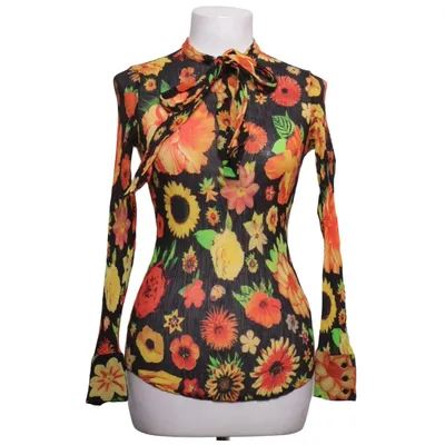 Pussy bow blouse (Black, Multicolored) from Desigual Cotton, Silk