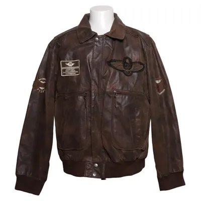 Leren jack (Bruin) Katoen, Leer, Polyester