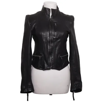 Läderjacka (Svart) från MDK Bomull, Skinn, Polyester