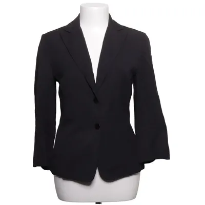 Blazer (Black) from Mango Linen, Polyester, Viscose