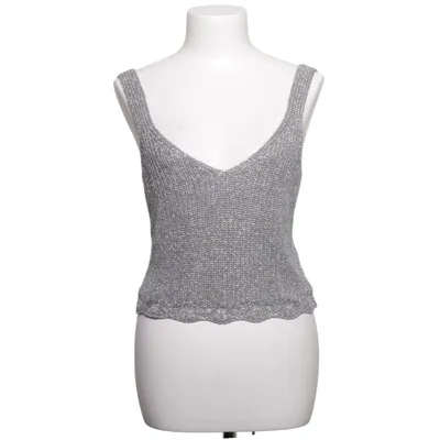 Tank Top (Silver) from La Maille Sézane Metallic fiber, Viscose