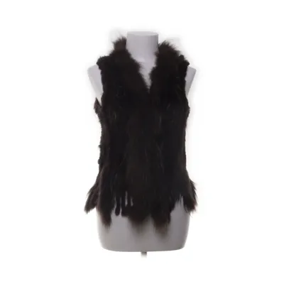 Vest (Brun) fra Hollies Stockholm Kaninpels, Minkpels, Polyester, Læder