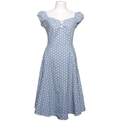 Kjole (Blå, Hvid) fra Collectif Vintage Bomuld, Polyester
