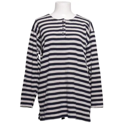 T-shirt manches longues (Bleu, Blanc) de Machine Coton, Polyester