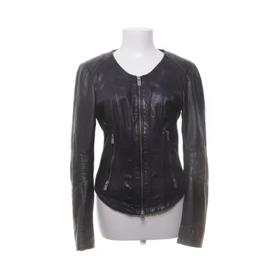 Leren jack (Zwart) van Jofama Polyester, Leer